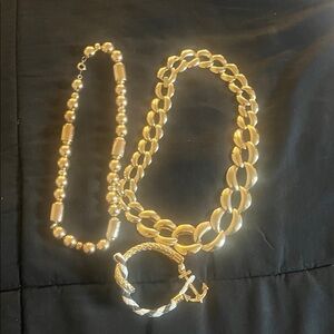 Elegant Gold-Tone Necklace Set